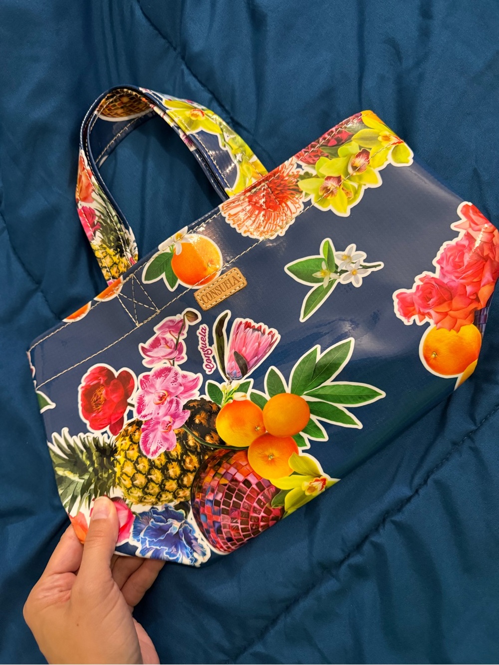 Consuela BARB MINI BAG Navy Tropical Floral Tote Bag
